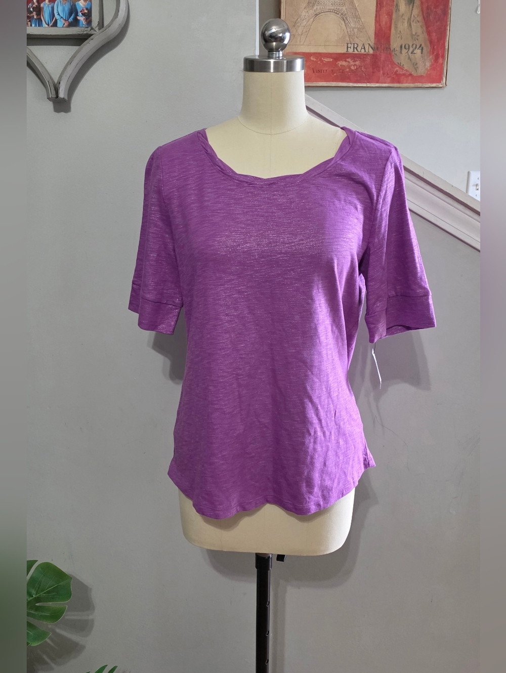 Talbots Tshirt Purple Shimmer Size Small NWT